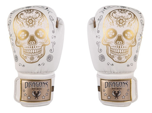 Guantes De Boxeo/muay Thai Blanco Calaveras Mexicanas