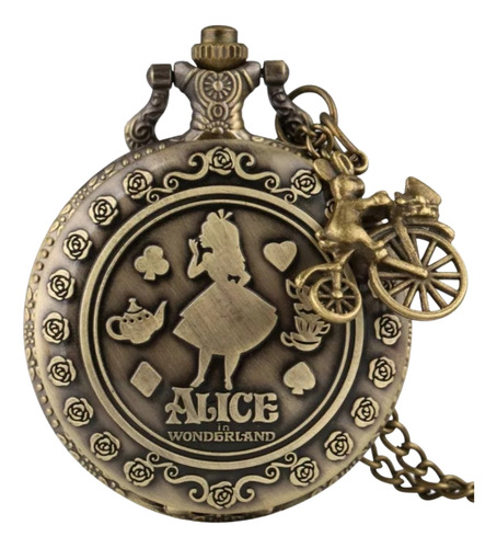 Reloj Clásico De Bolsillo Alicia En El País De Las Maravillas