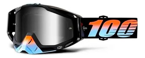 Antiparras 100% Starlight Racecraft Motocross Espejadas Nt C Color de la lente espejado y transparente Color del armazón Negro Talle adulto