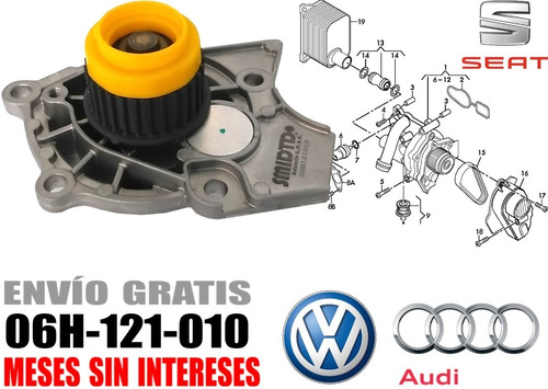 Imagen 2 de 6 de Repuesto De Bomba De Agua Vw Tiguan 2.0l 09-13