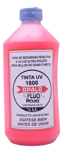 Tinta Uv Opalo N:1800 Reactiva Luz Ultravioleta 500 Rojo