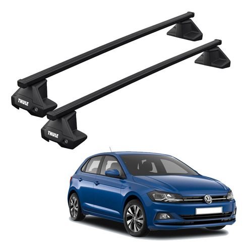 Rack Thule Squarebar Vw Novo Polo Hatch 2017 2018 2019 2020