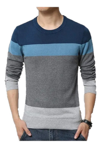 Suéter Chaleco Hombre Tres Colores Cuello Redondo Jersey