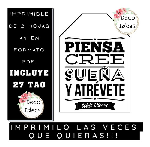 Imagen 5 de 5 de Kit08 Imprimible Blanco/negro Frases Motivadora Emprendedor