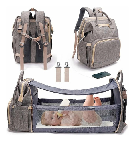 Bolso Mochila Cuna Mudador Portatil Plegable Maternal Bebes 