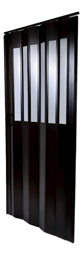 Puerta Plegable Con Vitral 2.15 M X 98 Cm Ajustable Café Chocolate