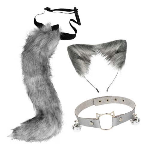 Conjunto De Collar, Diadema Y Cola Con Orejas Para