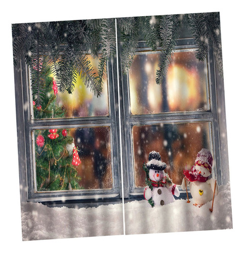 Cortina De Ventana Tema Navideño Para Cocina Dormitorio