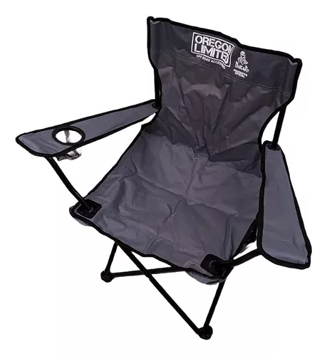 Silla Plegable Camping Apoyabrazos - Porta Vaso y Bolso