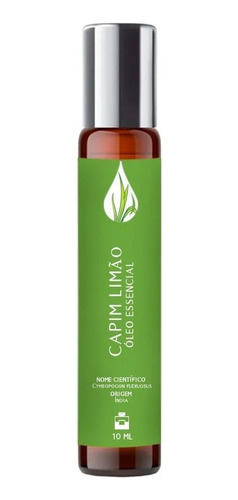 Óleo Essencial Capim Limão 10ml Roll On - Puro E Natural