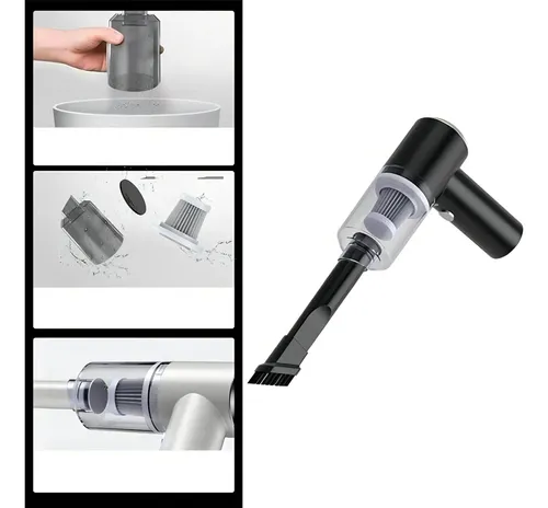Aspiradora Para Auto Portatil Inalambrica Recargable Usb Blanco