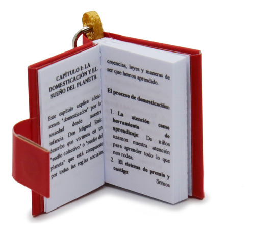 Llavero Los 4 Acuerdos - Libro Miniatura Con Texto Resumido