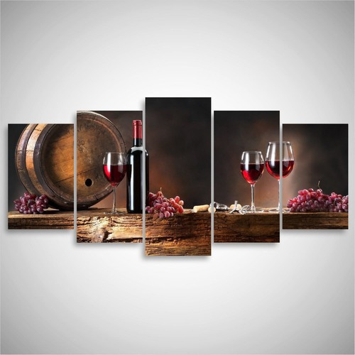 Quadro Decorativo Vinho Para Cozinha Sala Gourmet Mosaico 5