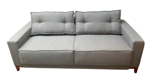 Sofá Sillón Veneza 3 Cuerpos Lino Gris - Berna Home