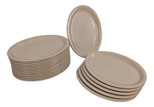 Plato Tampiqueño Ovalado Beige (6 Pieza)