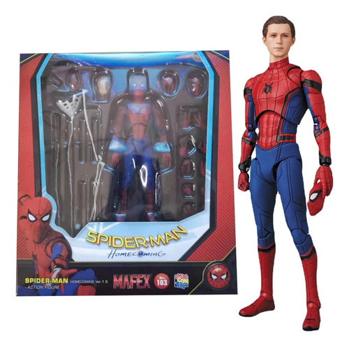 Brinquedos Modelo Mafex 103 Spiderman Homecoming Tom Holland