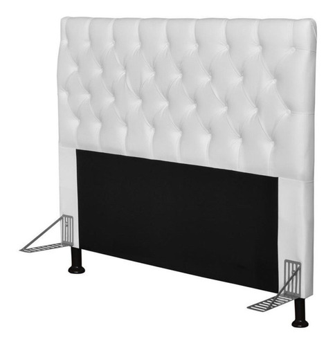  Cabeceira de cama box JS Móveis Cristal Casal/Queen 160cm x 126cm Couro sintético branca