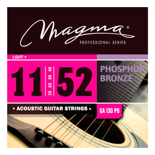 Encordado Guitarra Acustica Magma Ga130pb 11/52 Fosf Bronce