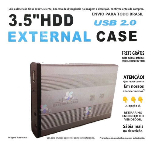 Case 3.5 Para Hd Externo Computador Usb 2.0 Pc Desktop A@