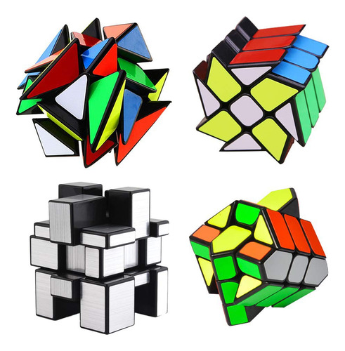 Conjunto De 4 Cubos Rompecabezas De Colores Color De La Estructura