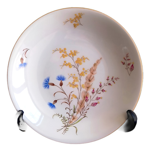 Plato Hondo Porcelana Bavaria Alemana Ramillete (Usado)