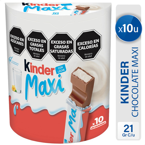 Kinder En Barra De Chocolate Maxi X10 Unid - Mejor Precio