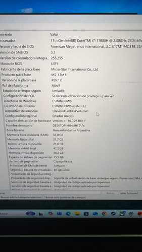 Msi Creator 17 B11uh, Ideal Laptop Gaming/diseño Como Nueva Negro (Usado)