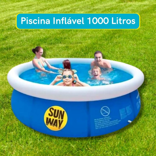 Piscina Inflável redonda Sun Way ELP01001 de 168cm x 51cm 1000L azul caixa