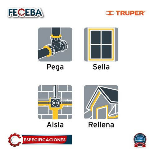 Espuma Expansiva De 750 Ml, Truper 15305