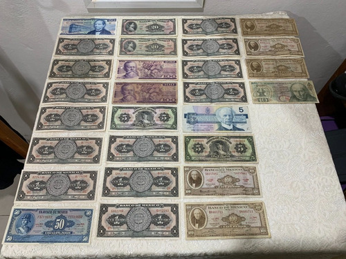 Coleccion De 26 Billetes Antiguos Mexico Seriados Consecutiv