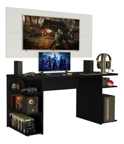 Mueble Escritorio Gamer Madesa Y Panel De Tv 50