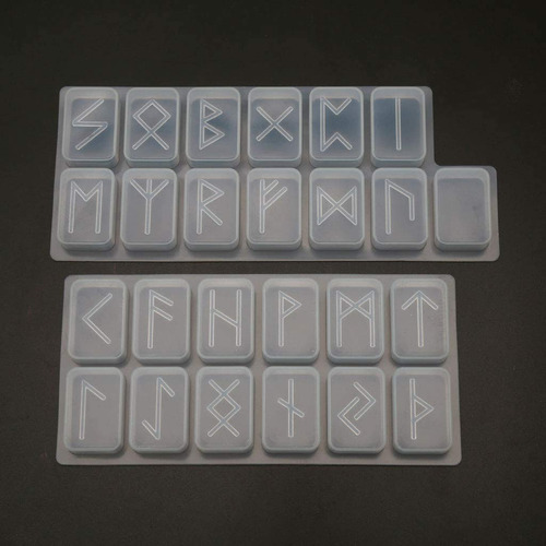 Molde De Resina Para Runas Con Grabado Alfabeto Futhark