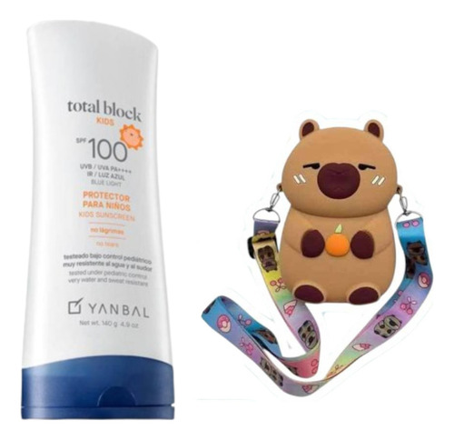 Protector Solar Kids Yanbal + Cartera Capibara -sale En Pack