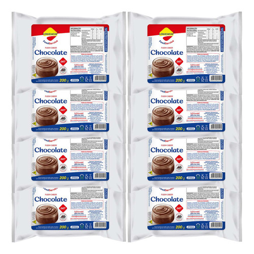 Mistura Pudim De Chocolate Dietético Lowçucar 200g Kit Com 8