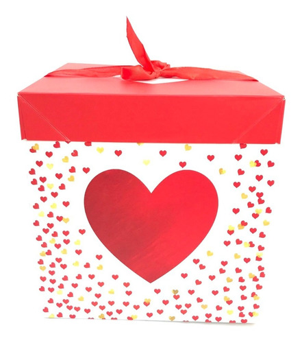 Caja De Regalo Sorpresa Desayuno Plegable 15cm Corazón 5130