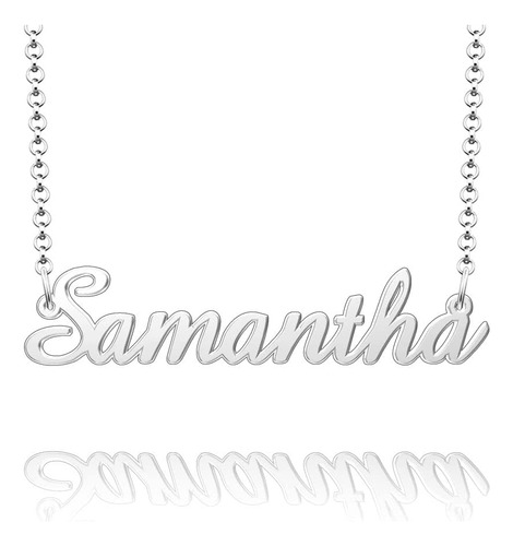Collar Con Nombre De Cajoyo Samantha, Placa De Plata Persona