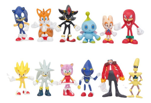 Sonic Kit 12 Peças Brinquedos Boneca 5cm Infantil Coleção