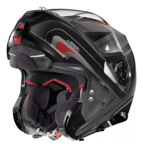 Casco N100-5 Orbiter N-com 68 Gris/ngo/rjo Xl Nolan