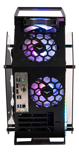 Gabinete Gamer Naceb Olympian Na-0641 Argb Cristal Templado Negro