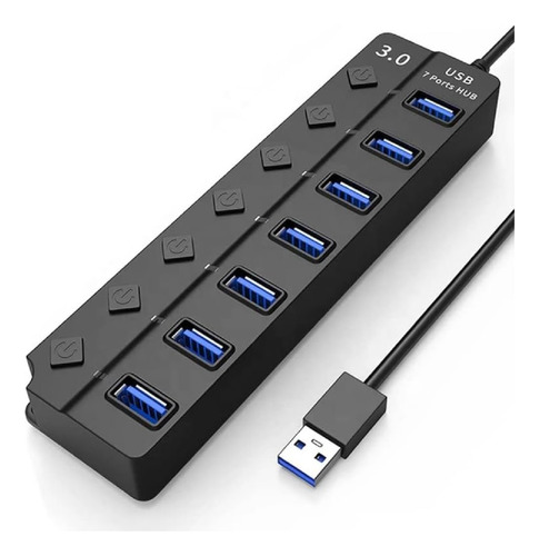 Adaptador Hub Usb 2.0 7 En 1 / 7 Usb Con Interruptor On/off