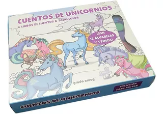 Pinto Unicornios 6 Libros C/acurelas Y Pincel