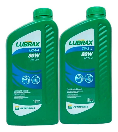 Óleo Lubricante Cambio Lubrax Sae 80w Cambio Manual X 2pçs