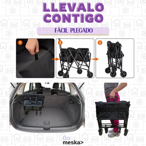 Carrito Portatil Multiuso Para Mascota, Niños,playa Inmatmex