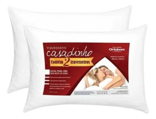 Travesseiro Ortobom Casadinho Antialérgico - 2 Unidades Branco