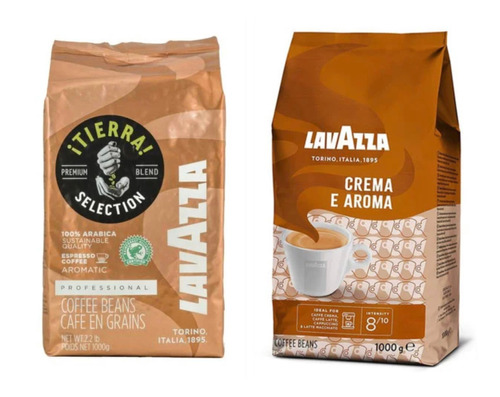 Lavazza  En Granos Combo-1 Kg Crema & Aroma + 1 Kg Tierra!