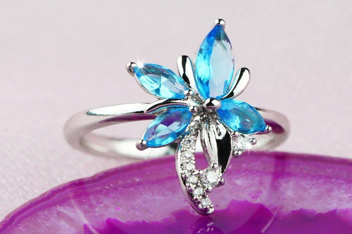 Imagen 6 de 10 de Anillos Compromiso Oro 18k Regalo Mama Dama Orquidea Calidad
