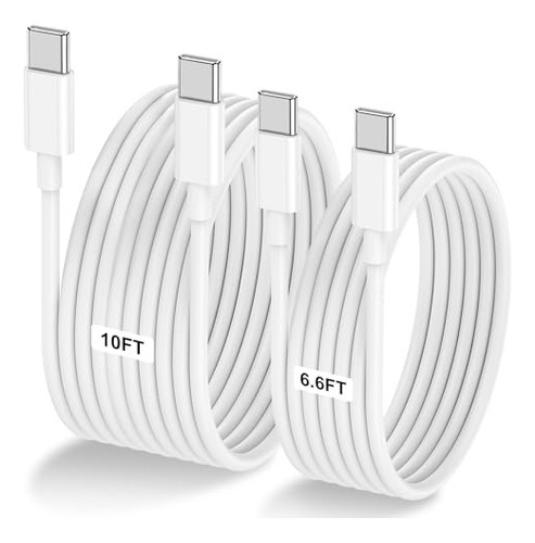 2-pack [6.6ft+10ft] Cable Usb C A Usb C, Tipo C A Cable Tipo
