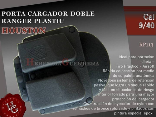 Imagen 2 de 7 de Porta Cargador Doble Ranger Plastic Houston Cal 9/40 Rp113