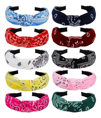 Diademas 10  Tipo Bandana Para Mujer,  Anudada Para Muj Dpm