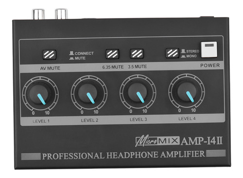 Amplificador De Audífonos Amp-14 De 4 Canales Estéreo Comp